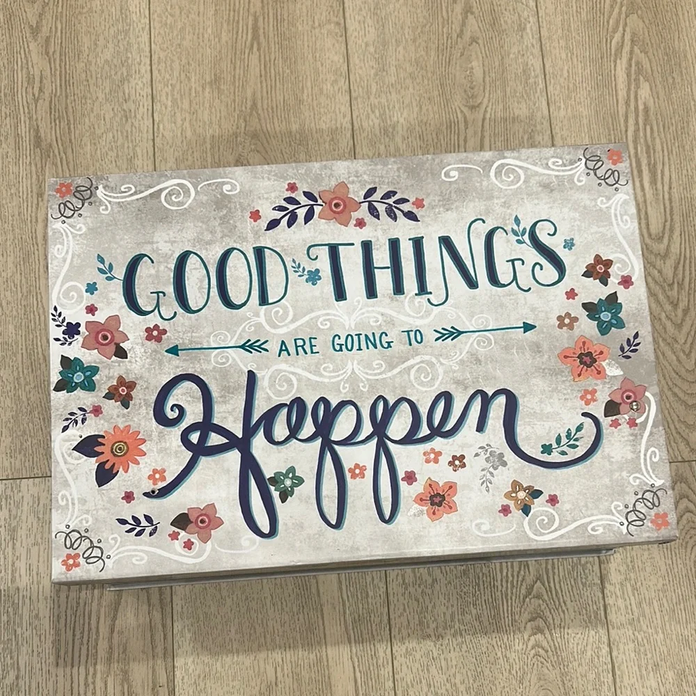 Floral Decorative Box with Inspirational Quote